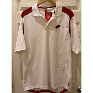 NFL Arizona Cardinals Mens Polo Shirt Large White & Red NWT